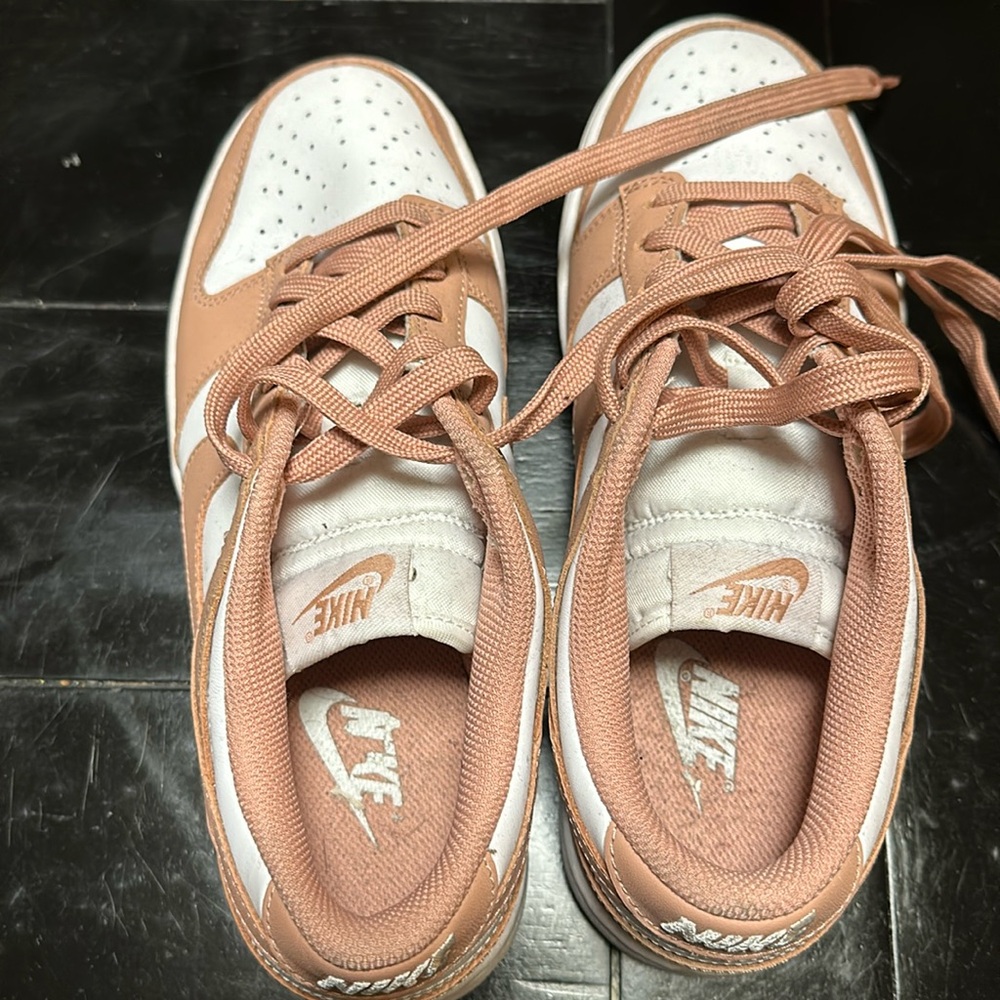 Nike rose and white dunks